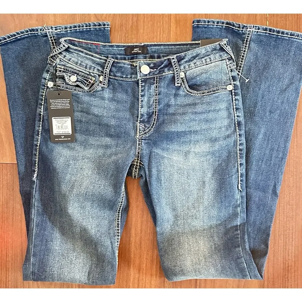 True Religion Joey Big T MR Blue Flap Flare Wash Size 28 ( 30 x30) New With Tag